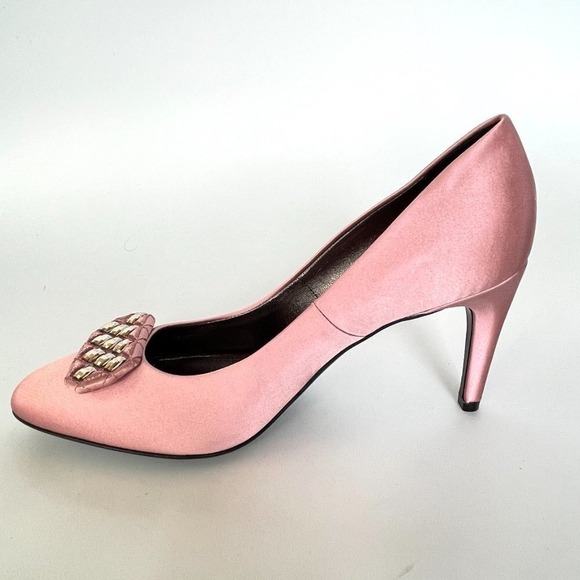 Bottega Veneta 454350 Women's Crepe Satin Stiletto shoe Pastel Pink Sz. 39 - Picture 10 of 15